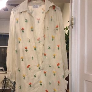 Vintage embroidered cotton dress